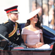 Prince Harry, Duke of Sussex, and Meghan, Duchess of Sussex, during Trooping the Color on June 9, 2018, in London.